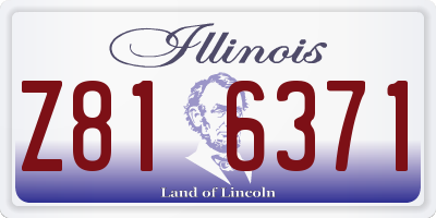 IL license plate Z816371