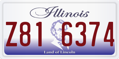 IL license plate Z816374