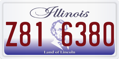 IL license plate Z816380