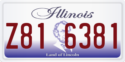 IL license plate Z816381