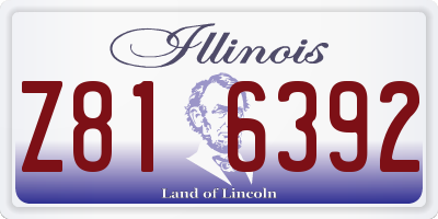 IL license plate Z816392