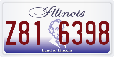 IL license plate Z816398
