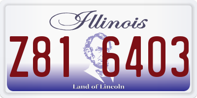 IL license plate Z816403