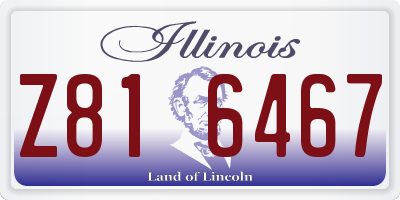 IL license plate Z816467