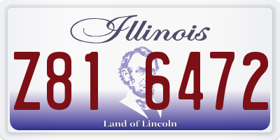 IL license plate Z816472