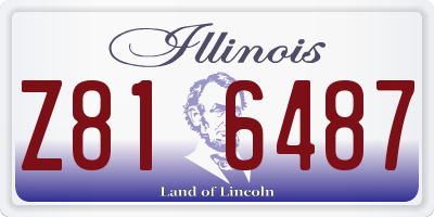 IL license plate Z816487