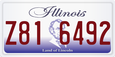 IL license plate Z816492