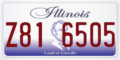 IL license plate Z816505