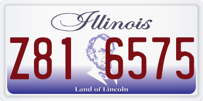 IL license plate Z816575