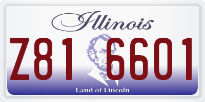 IL license plate Z816601