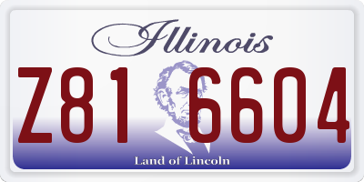 IL license plate Z816604