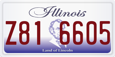 IL license plate Z816605