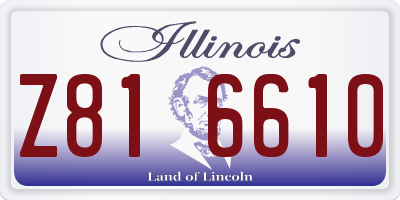IL license plate Z816610