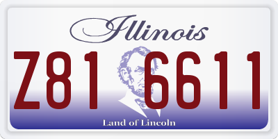 IL license plate Z816611