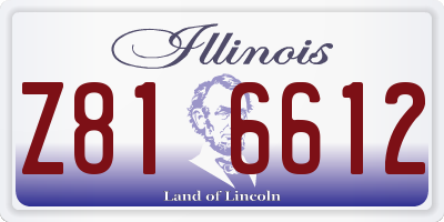 IL license plate Z816612