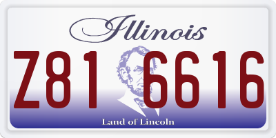 IL license plate Z816616