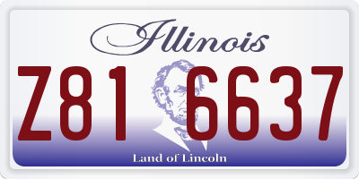 IL license plate Z816637