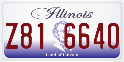 IL license plate Z816640