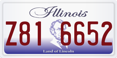 IL license plate Z816652