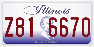 IL license plate Z816670