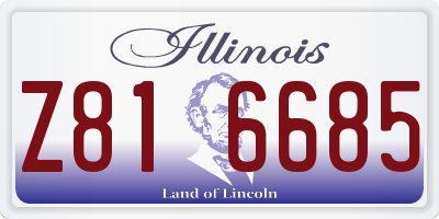 IL license plate Z816685