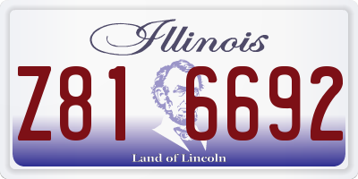 IL license plate Z816692