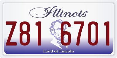 IL license plate Z816701