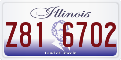 IL license plate Z816702