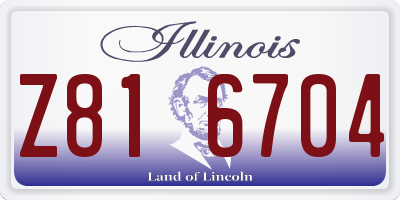 IL license plate Z816704