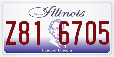 IL license plate Z816705