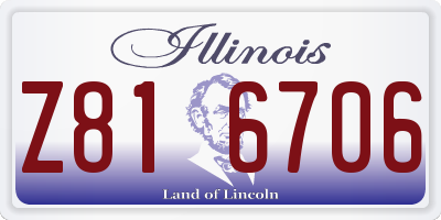 IL license plate Z816706