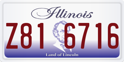 IL license plate Z816716