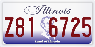 IL license plate Z816725