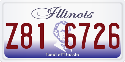IL license plate Z816726