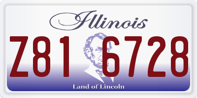 IL license plate Z816728