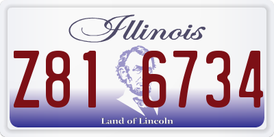 IL license plate Z816734