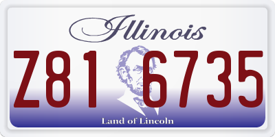IL license plate Z816735