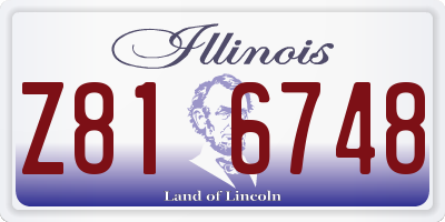 IL license plate Z816748