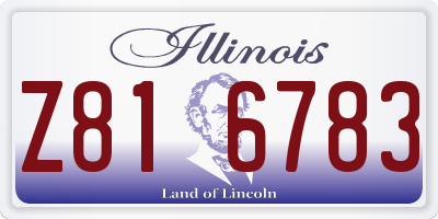 IL license plate Z816783