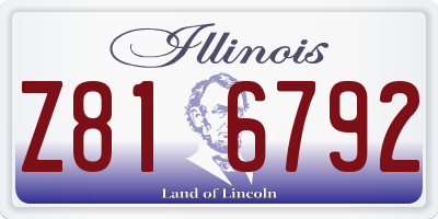 IL license plate Z816792