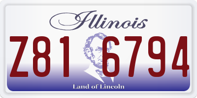 IL license plate Z816794