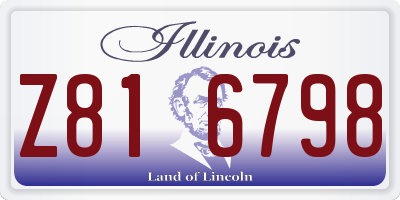 IL license plate Z816798