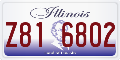 IL license plate Z816802