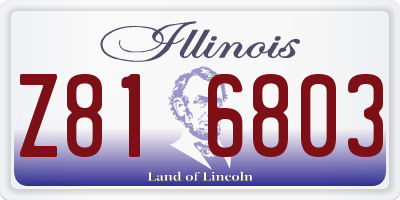 IL license plate Z816803