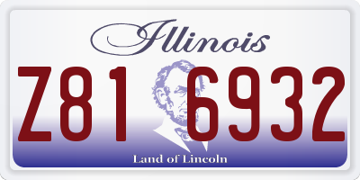 IL license plate Z816932