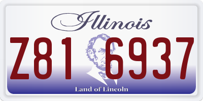 IL license plate Z816937