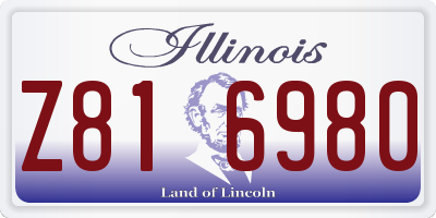 IL license plate Z816980