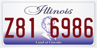 IL license plate Z816986