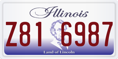 IL license plate Z816987