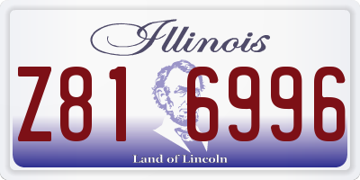 IL license plate Z816996